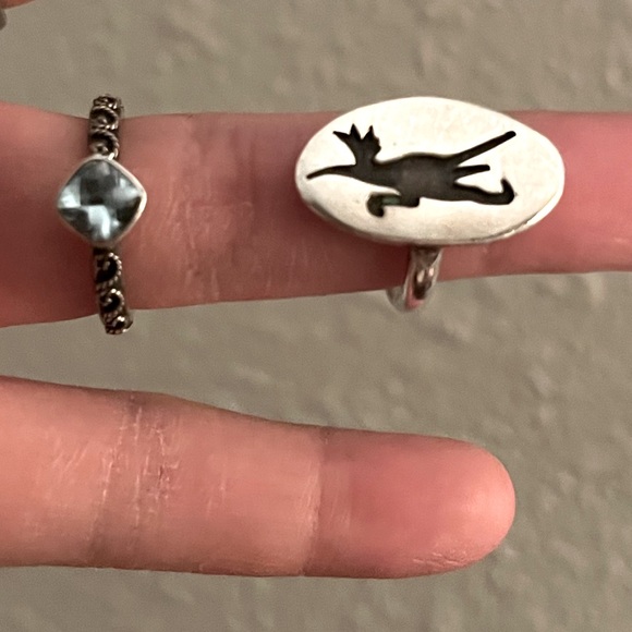 VTG ring lot (2 rings) size 7 sterling silver - Picture 1 of 3